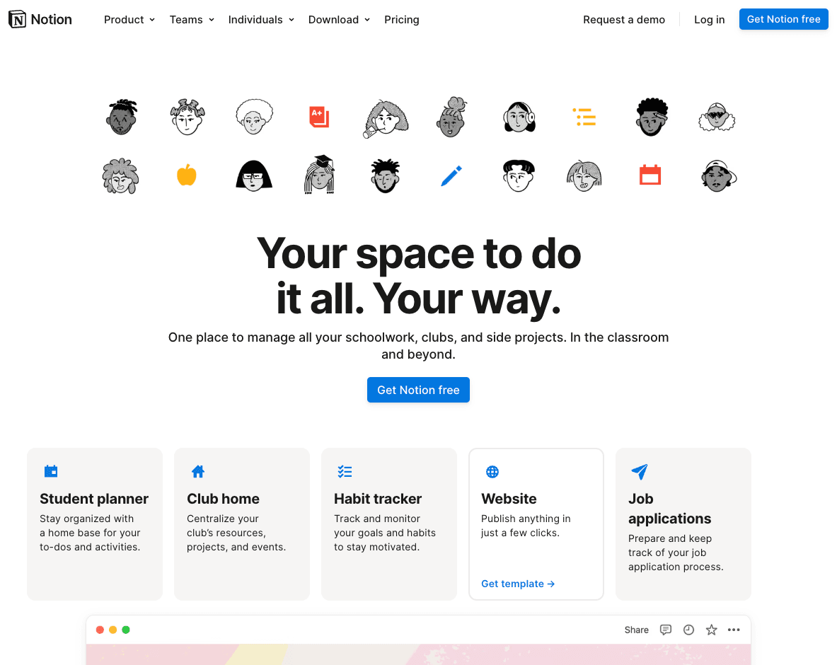 Notion's Personalized Landing Pages